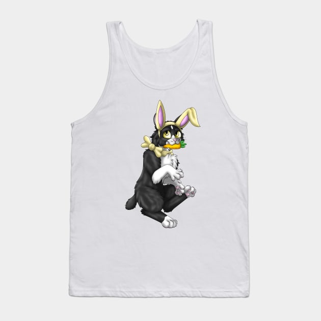 Bobtail BunnyCat: Tuxedo Bicolor (Yellow) Tank Top by spyroid101